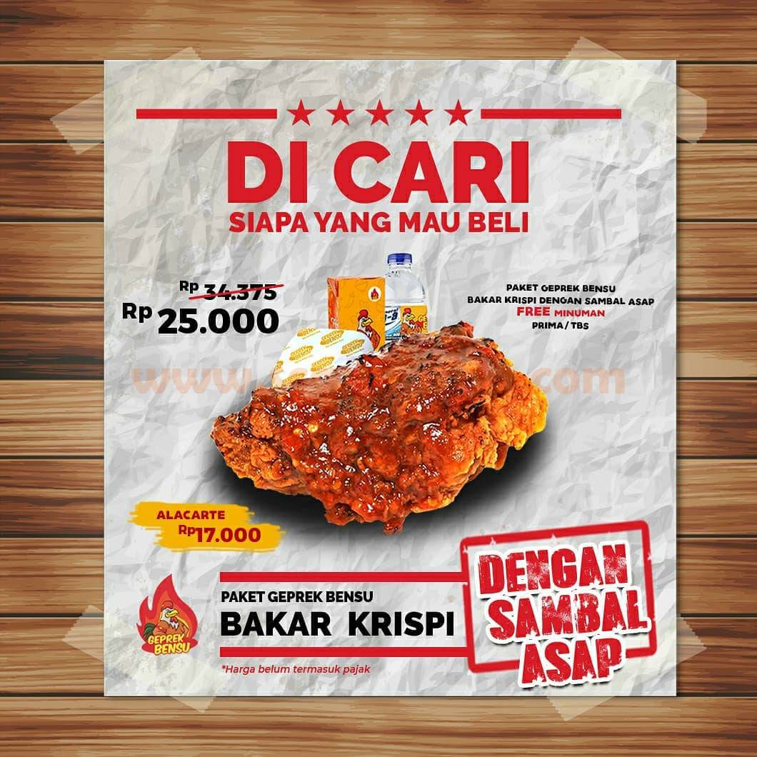 GEPREK BENSU Promo Paket Ayam Bakar Krispi Hanya Rp 25.000