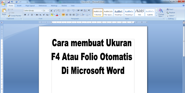 Cara membuat Ukuran F4 Atau Folio Otomatis Di Microsoft 