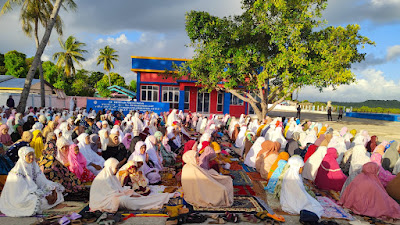 Polsek Rote Timur Gandeng Pos TNI AL (Posal) Papela Amankan Pelaksanaan Ibadah Shalat Idul Fitri 1444 H