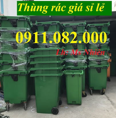 Cung cấp thùng rác 2 ngăn giá rẻ- thùng rác 120 lít 240 lít giá rẻ tại an giang- lh -0911082000