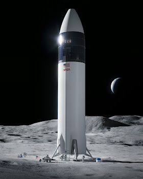 SpaceX Lunar Starship on the Moon