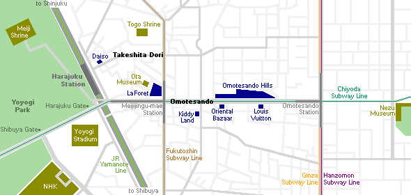 Map of Harajuku