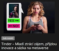 Tinder – Mladí ztrácí zájem, přijdou inovace a sázka na metaverse - AzaNoviny