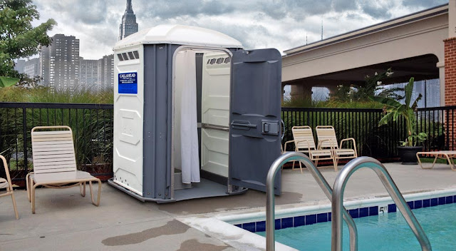 Portable Shower near a Pool