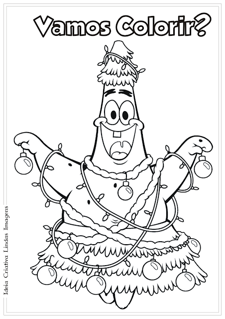 Bob Esponja de Natal desenho para colorir