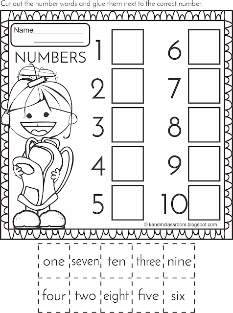 Number Cut and Paste Activities