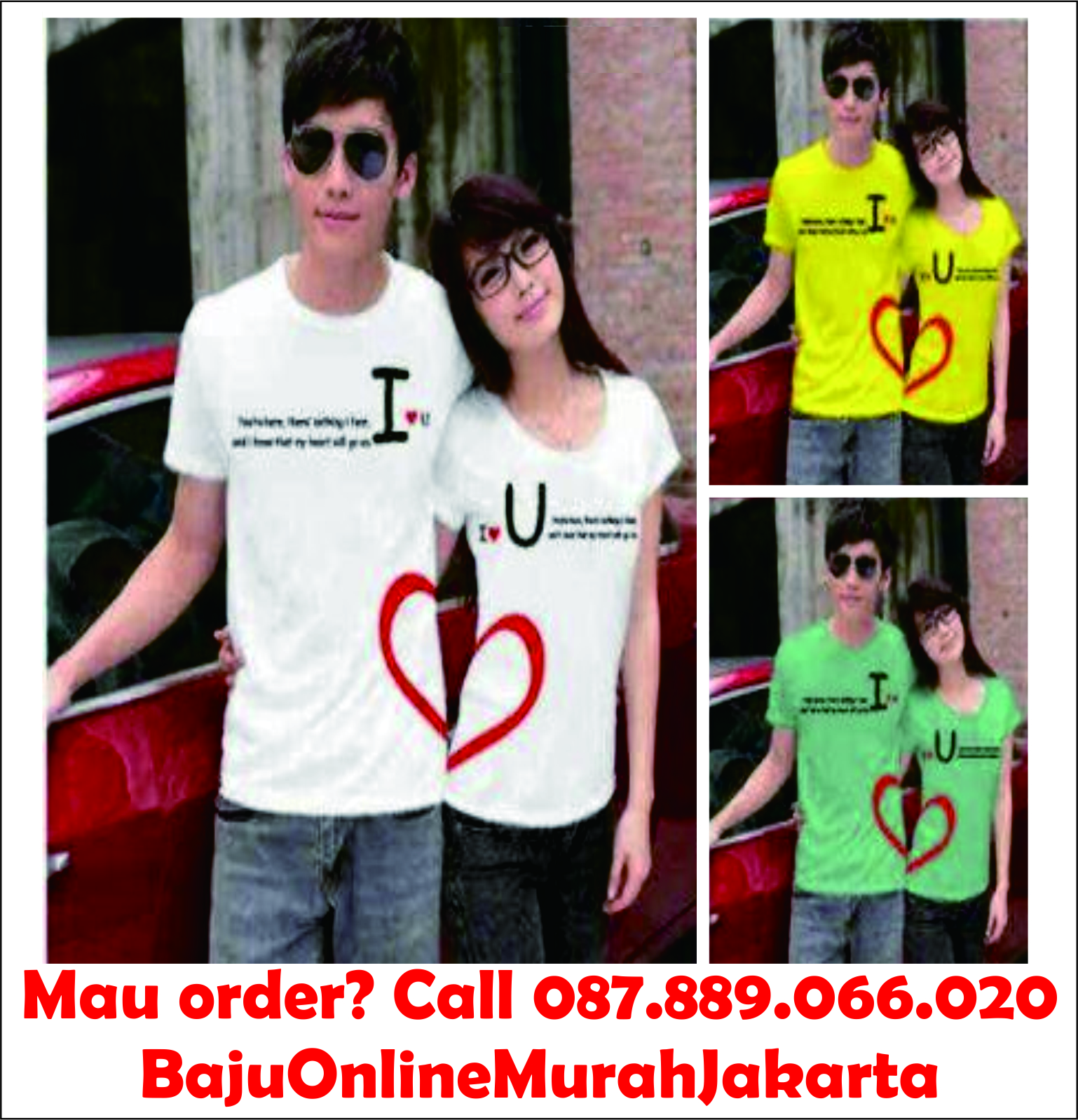  Kaos Couple  I Love U Baju Online Murah Jakarta