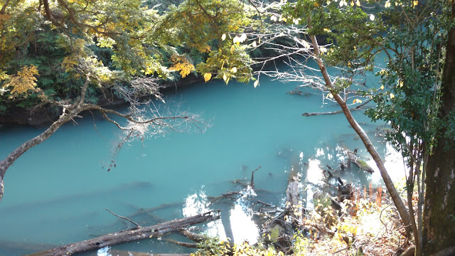 super eerie but beautiful blue color- very clear water