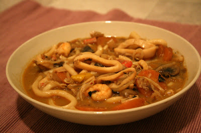 Curry laksa with seafood recipe