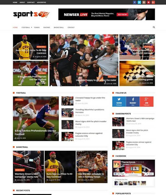  SportsMag Blogger Template Free Download