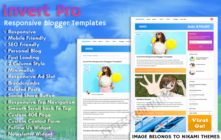 Invert Pro Responsive Blogger Template