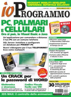 ioProgrammo 70 (2003-06) - Giugno 2003 | ISSN 1128-594X | TRUE PDF | Mensile | Professionisti | Computer | Programmazione
ioProgrammo è la rivista di riferimento per sviluppatori e tecnici informatici, come amministratori di rete, responsabili EDP, grafici professionisti. Il bilanciamento fra teoria e pratica la rende adatta anche allo studente di informatica, grazie alla sezione dedicata ai corsi incentrati sullo sviluppo di un progetto pratico. Due le varianti di prodotto: rivista con CD-Rom allegato oppure rivista con CD-Rom e libro di approfondimento monotematico. ioProgrammo è lo strumento ideale per comunicare ad un pubblico estremamente specializzato, difficilmente raggiungibile con altre testate IT.