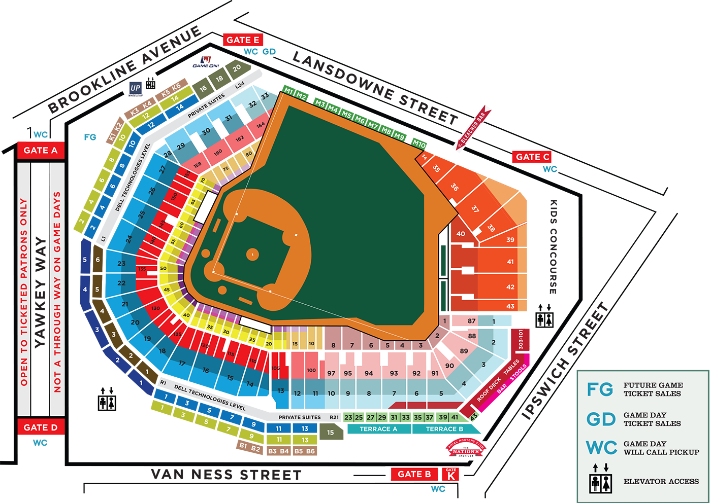 fenway park seating chart - Fenway Park Seating Map Boston Red Sox MLB
