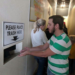PLEASE PLACE TRASH HERE
