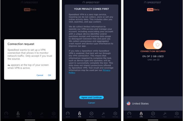 يقدم تطبيق Speedtest خدمة VPN على iOS و Android