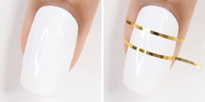 truque unhas decoradas com esmalte branco