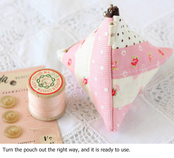 Make an easy patchwork triangle pouch with our sewing tutorial.