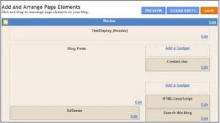 Add Page element window before new widget is added to blogger header