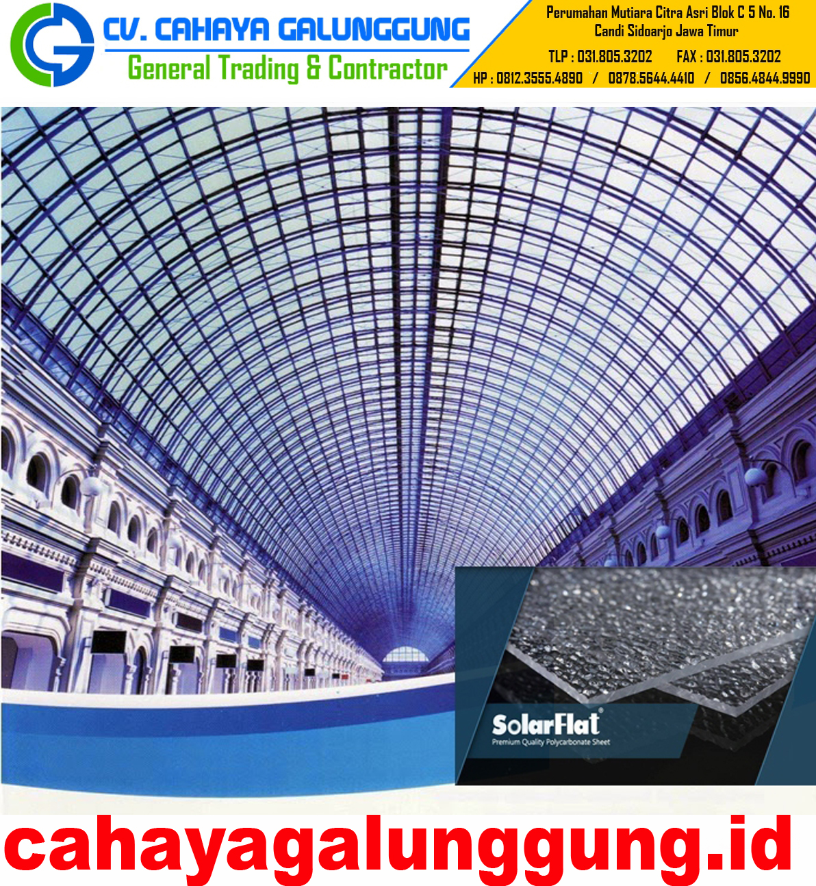  Harga  Atap Transparan Solarflat  Terbaru CV CAHAYA GALUNGGUNG