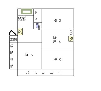 メゾンベールC203　間取り