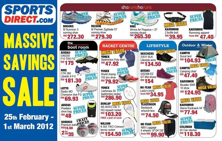 Malaysia Warehouse Sales And Promotion Sportsdirect Com Massive Saving Sales 24 February 1 March