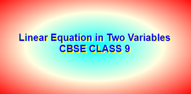 Linear Equation in Two Variables