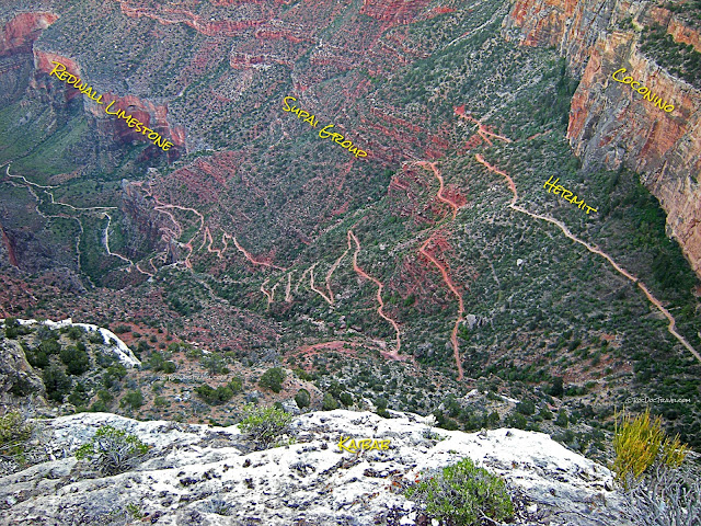 Grand Canyon National Park Arizona Bright Angel Trail south rim geology travel trip copyright rocdoctravel.com