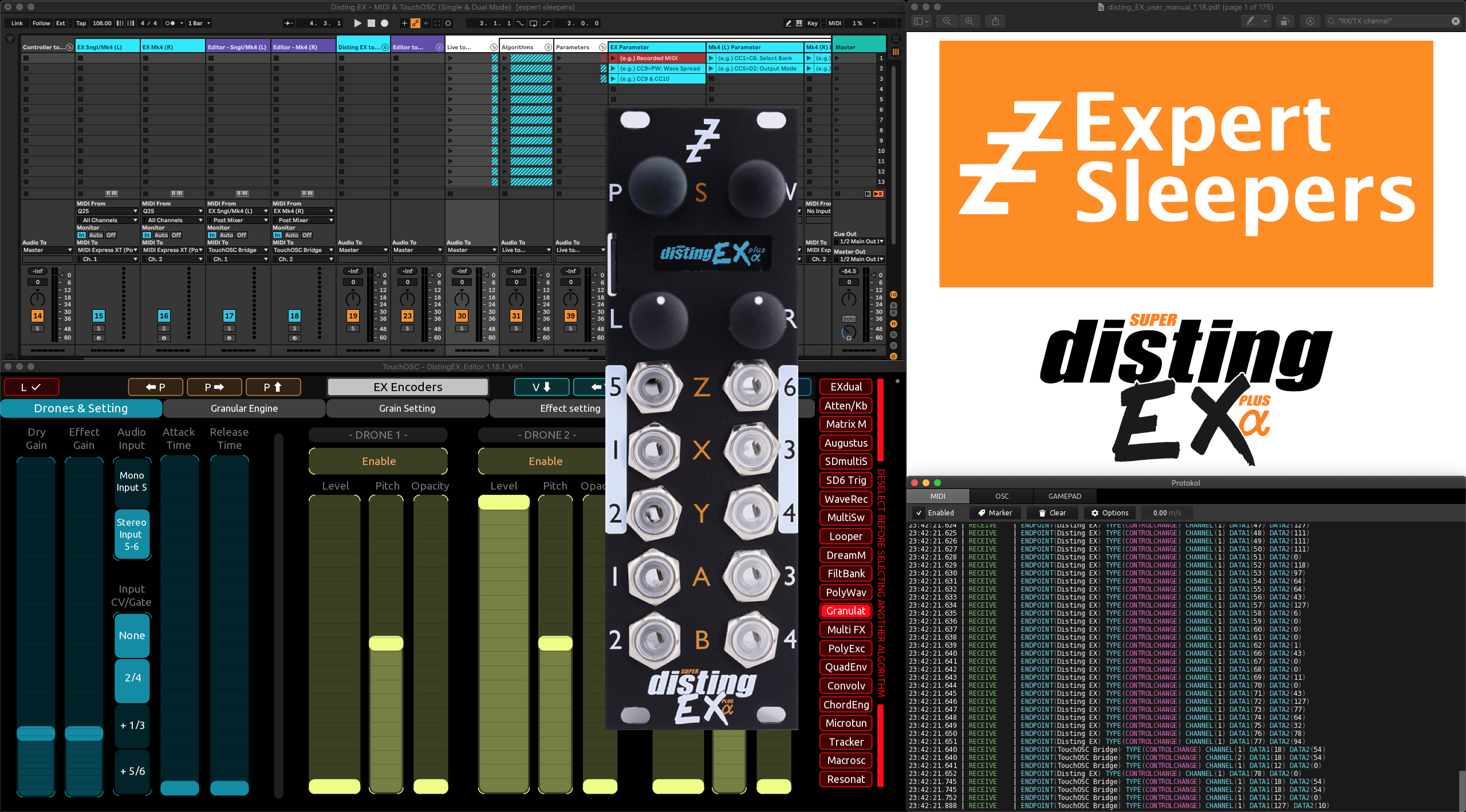 Live toolkit: TouchOSC & MIDI control of Disting EX