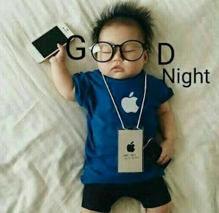 good night image with funny baby