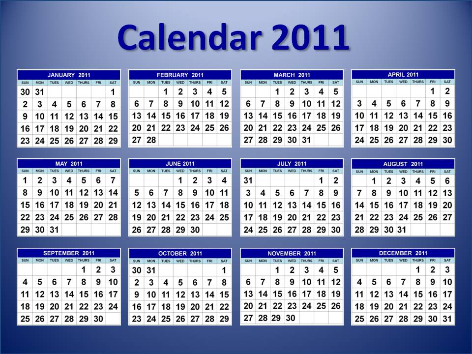 yearly calendar 2011 printable. 2011 Printable Calendar: