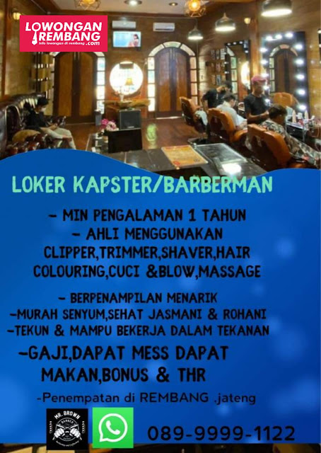 Lowongan Kerja Kapster/Barberman Mr Brown Barbershop and Coffeeshop Rembang