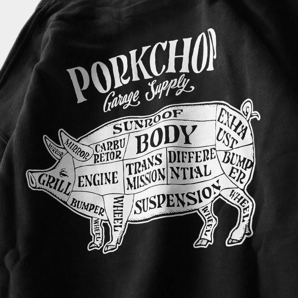 PORKCHOP GARAGE SUPPLY PORK BACK HOODIE RUG TRUMPS 通販