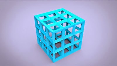 3D Baskıya Hazır Tel Kafes Küp Modeli