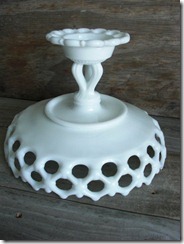 milk glass compote