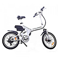 Cyclamatic CX4 Pro Dual Suspension Foldaway E-Bike Electric Bicycle WHITE with 250W brushless motor, 24V 10Ah lithium-ion battery, 5 levels of pedal assist