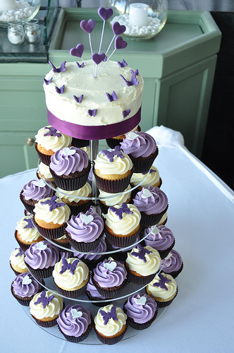 Purple Wedding Cupcakes