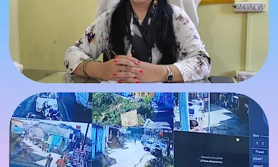 नगर पंचायत गजा में लगाये गये हाई पावर सी .सी .टी वी कैमरे 