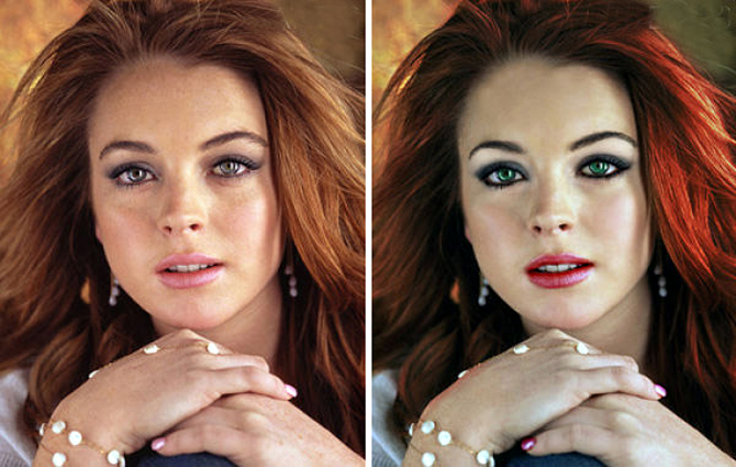  Hot Lindsay Lohan Before and After Make Up