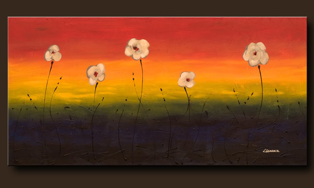 abstract artwork paintings. Flowers Painting quot;Happy