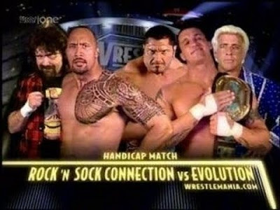 Historia del Wrestling: Evolution vs Rock 'N' Sock Connection, WWE ...