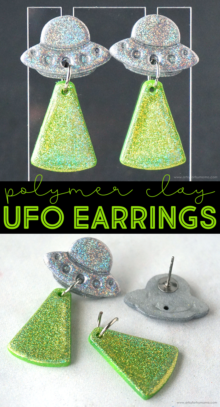 Polymer Clay UFO Dangle Earrings