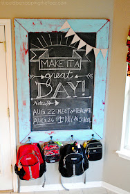 DIY Chalkboard Frame and Backpack Station Tutorial