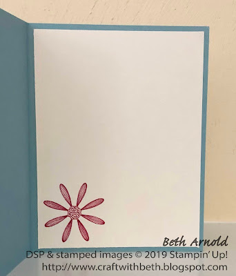 Craft with Beth: Stampin' Up! card patriotic Fourth of July Gingham Gala Magnolia Blooms Daisy Lane birthday Stitched Shapes Framelits dies