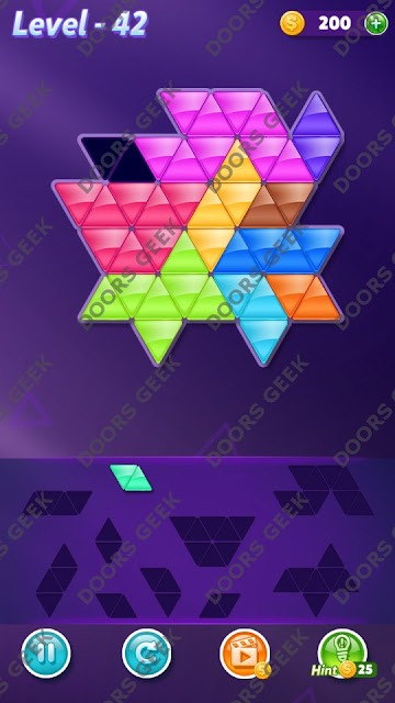 Block! Triangle Puzzle 10 Mania Level 42 Solution, Cheats, Walkthrough for Android, iPhone, iPad and iPod