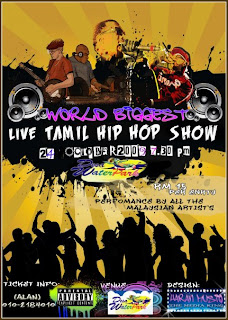 World biggest live tamil hip hop show poster music