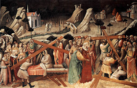 Η εύρεση του Τιμίου Σταυρού από την Αγία Ελένη, τοιχογραφία, 1385, Agnolo GADDI, Φλωρεντία. http://leipsanothiki.blogspot.be/