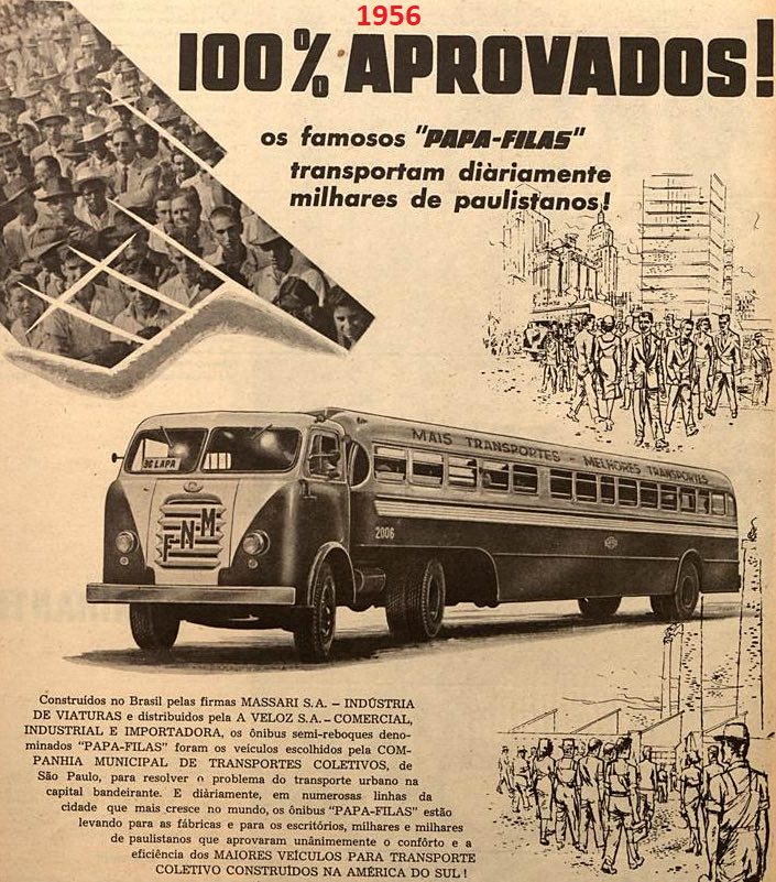 Anúncio de 1956 exaltava as qualidades do ônibus Papa-Filas