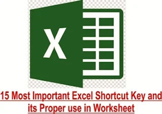 15 Most Important Excel Shortcut Key and its Proper use in Worksheet