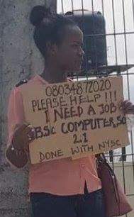 Nigerian Unemployed Graduates Now Carries Placards To Seek For Job On The Streets (Must See Photos)