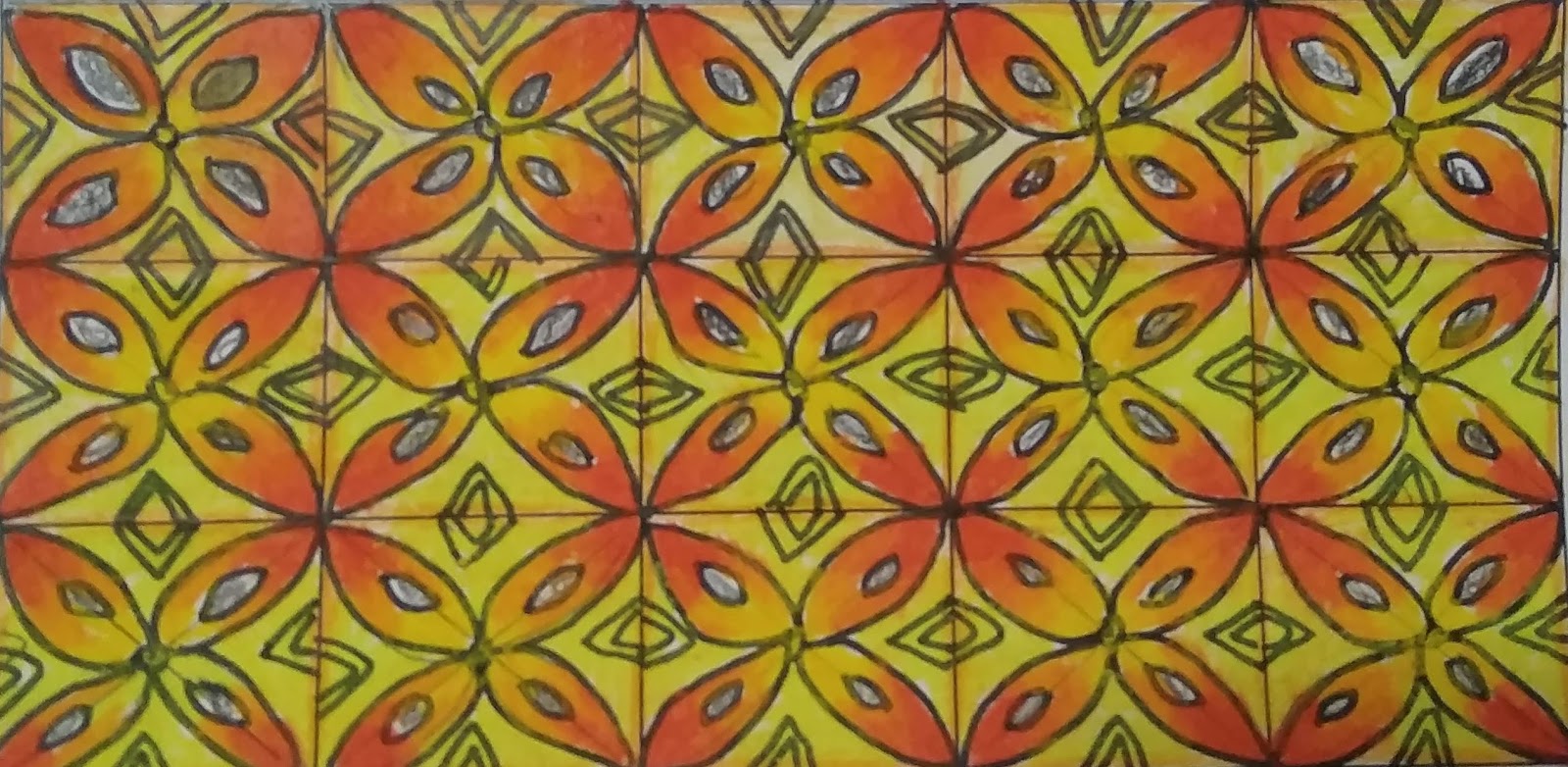  Gambar  Dekoratif  Batik Menggunakan Jenis Garis